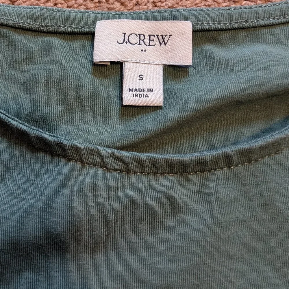 J Crew Long Sleeve Green Body Suit Size Small